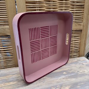 Plateau bois rose poudré et prune – relooké main
