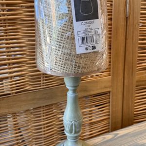 Lampe de chevet "Céladon" - pied bois sculpté relooké