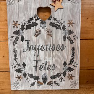 Panneau en bois « Joyeuses Fêtes »